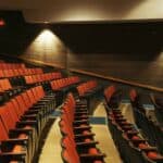 Empty chairs in movie theater