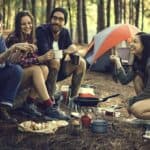 Friends Camping Eating Food Concept